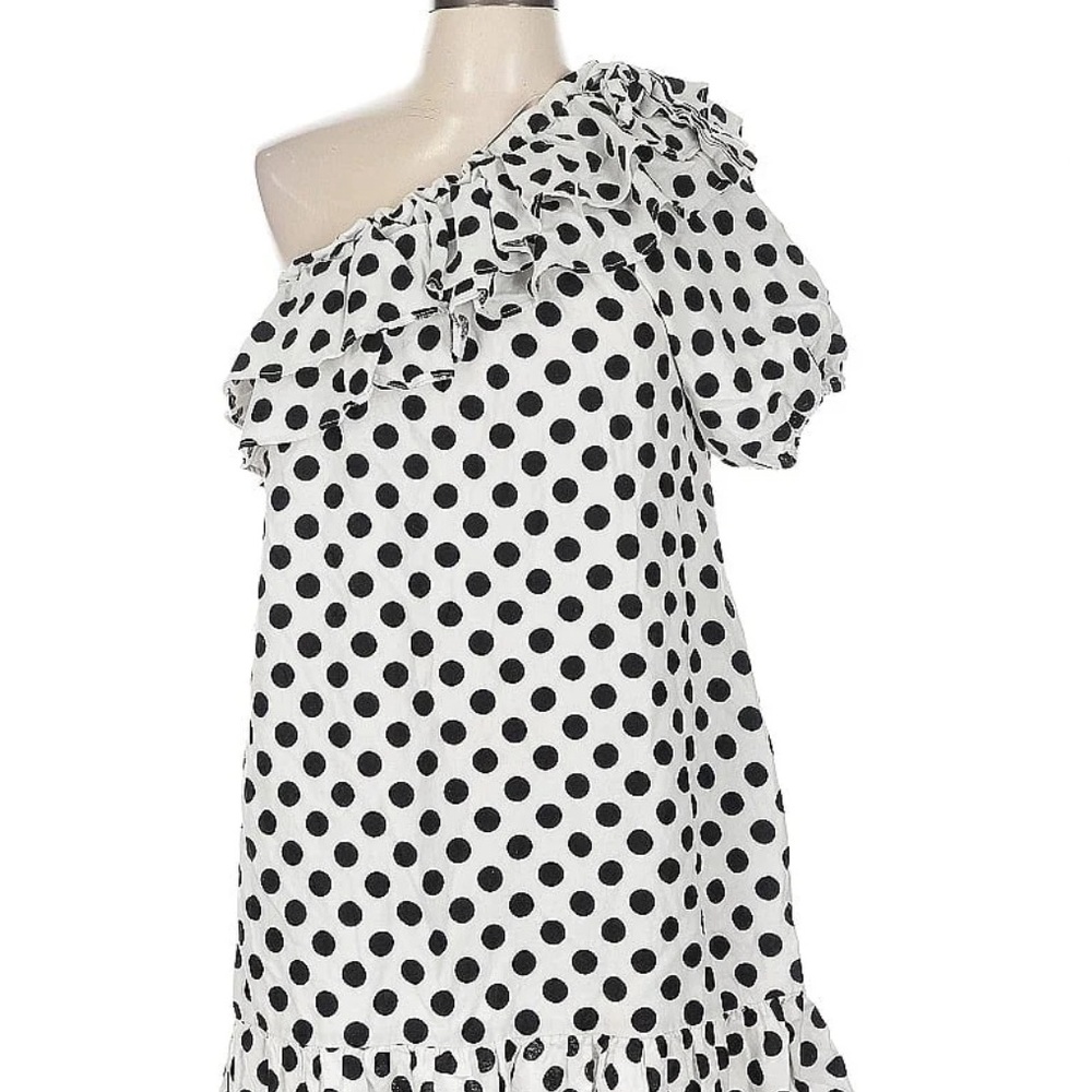 Lisa Fernandez for target Polka Dot One-Shoulder Dress xl